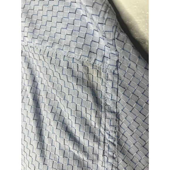 Ted Baker long sleeve button down textured geometric blue size L - Picture 4 of 9